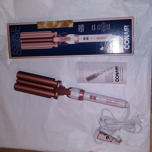 Conair Accessories - Conair Double Ceramic Triple Barrel Waver Curling Iron For Wavy Hair EUC